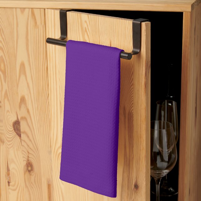 Stylish Purple Waffle Kitchen Towel (Thirds Fold)