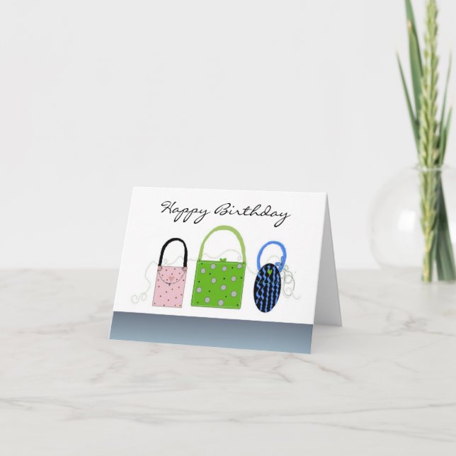Stylish Purses Birthday Greeting Card (Front)