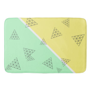 Stylish Pyramid Triangle Geometry Pastel Bath Mat