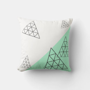 Stylish Pyramid Triangle Geometry Pastel Cushion