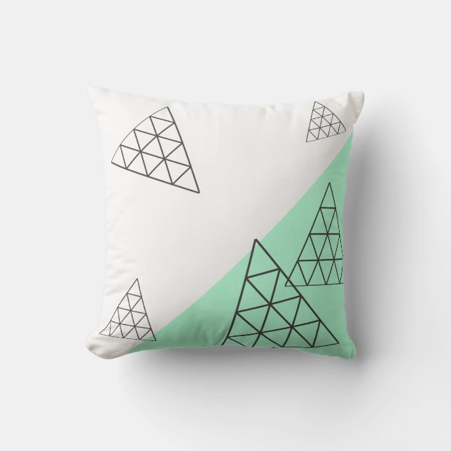 Stylish Pyramid Triangle Geometry Pastel Cushion (Front)