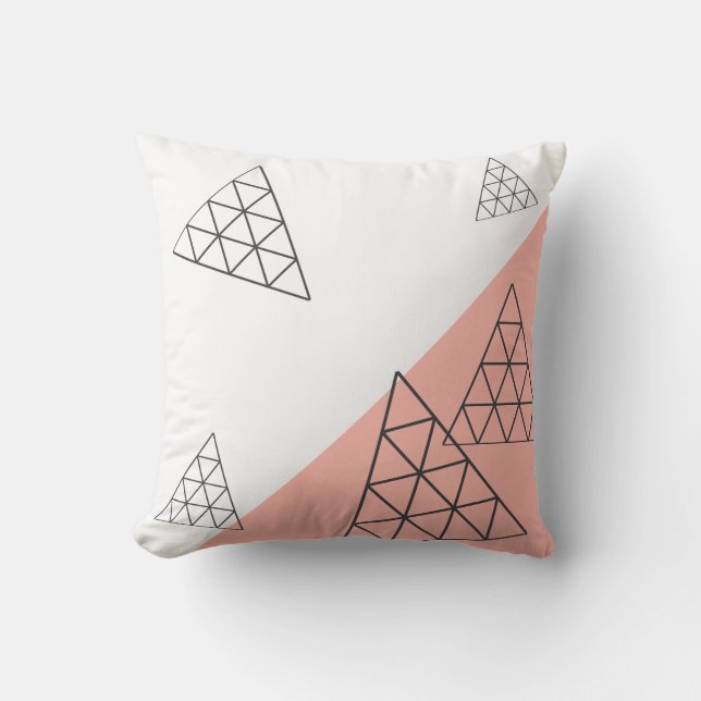 Stylish Pyramid Triangle Geometry Pastel Cushion (Front)