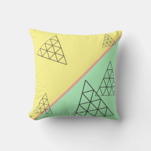 Stylish Pyramid Triangle Geometry Pastel Cushion
