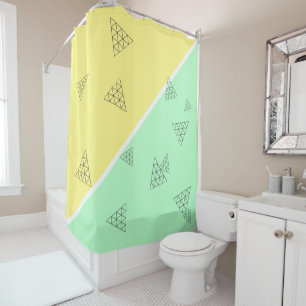 Stylish Pyramid Triangle Geometry Pastel Shower Curtain