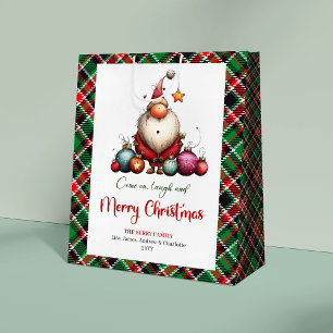 Stylish Quirky Santa Watercolor Holiday Bag