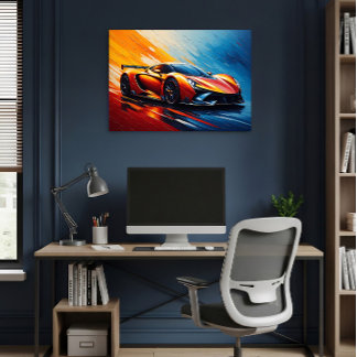 Stylish Racing Car Speed and Style Poster