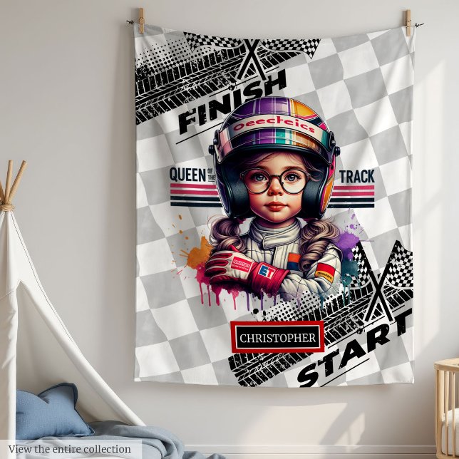 Stylish Racing Formula 1 Little Driver Girl Gift Fleece Blanket (Stylish Racing Formula 1 Little Driver Girl Gift)