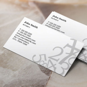 Stylish Random Numbers Actuary Business Card