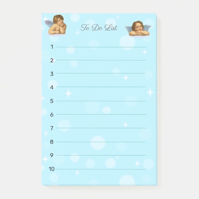 Stylish Raphael Cherubs & Light Orbs Post-it Notes (Front)