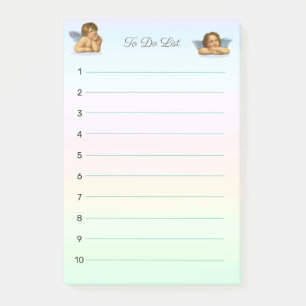 Stylish Raphael Cherubs on Pastel Shades Post-it Notes