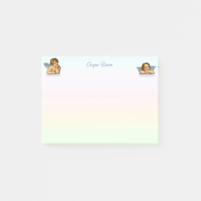 Stylish Raphael Cherubs on Pastel Shades Post-it Notes (Front)