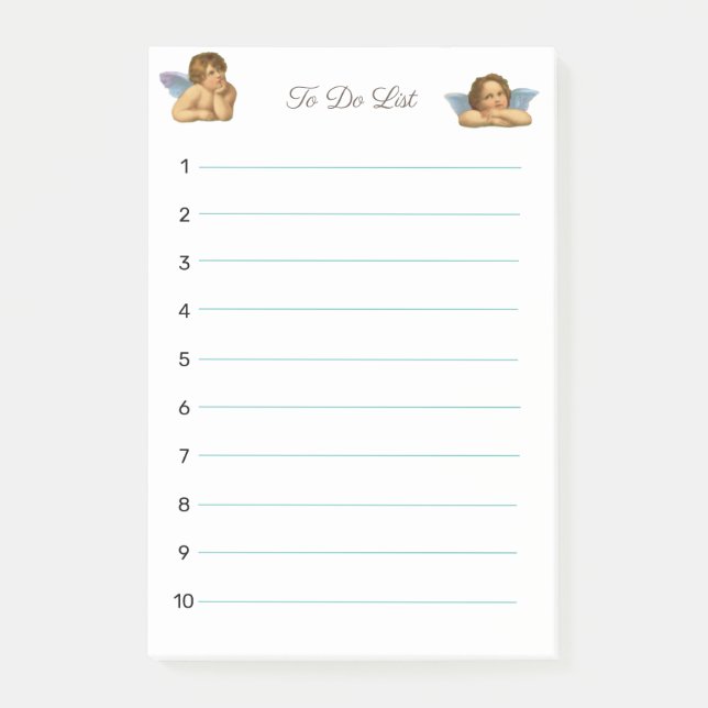 Stylish Raphael Cherubs on White Post-it Notes (Front)