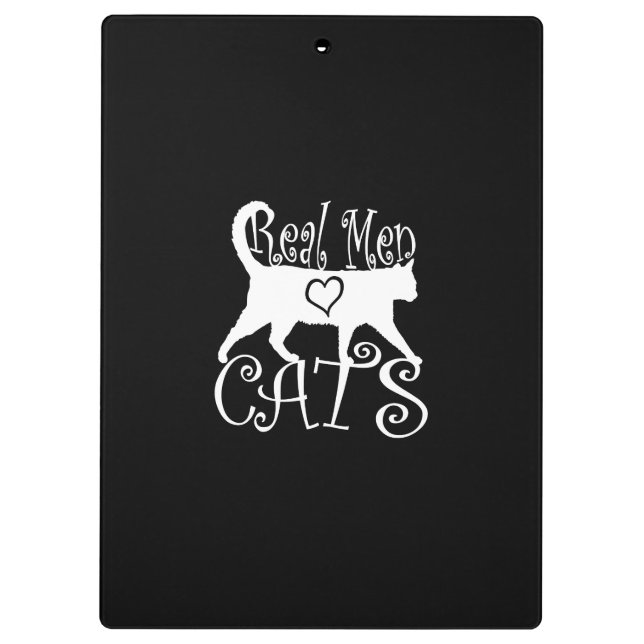 Stylish Real Men Love Cats Clipboard (Back)