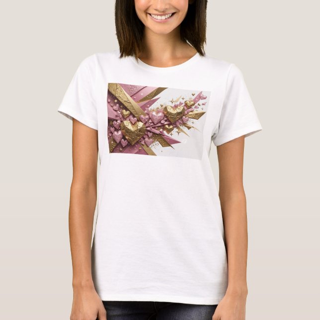 Stylish Red ABSTRACT ART Statement Tee (Front)