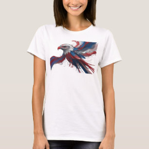 Stylish Red Abstract Eagle Fashion Print T-Shirt
