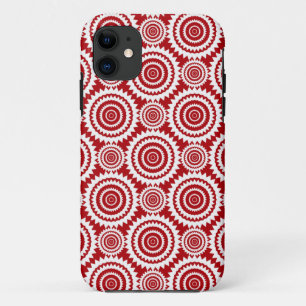 Stylish Red and White Geometric Pattern Case-Mate iPhone Case