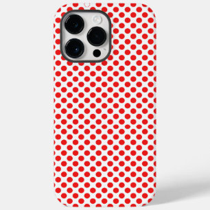 Stylish Red and white POlka dots Classy pattern Case-Mate iPhone 14 Pro Max Case