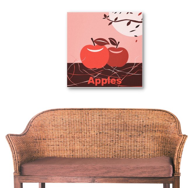Stylish Red Apple Kitchen Wall Canvas Print (Stylish Pink-Red Apple Kitchen Wall Canvas Print, Entryway)
