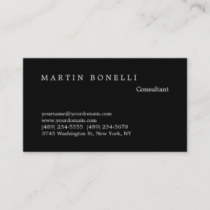 Stylish Red Black Plain Clean Business Card