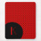 Stylish Red & Black Polka Dot Monogram