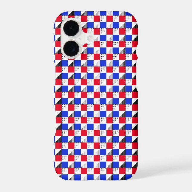 Stylish red Blue black and white abstract pattern (Back)