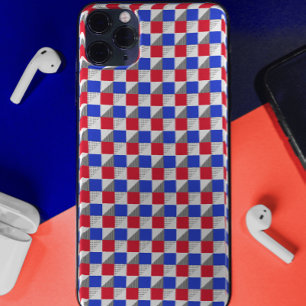 Stylish red Blue black and white abstract pattern Case-Mate iPhone Case
