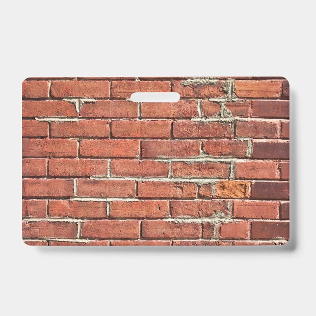 Stylish Red Brick Wall  ID Badge (Front)