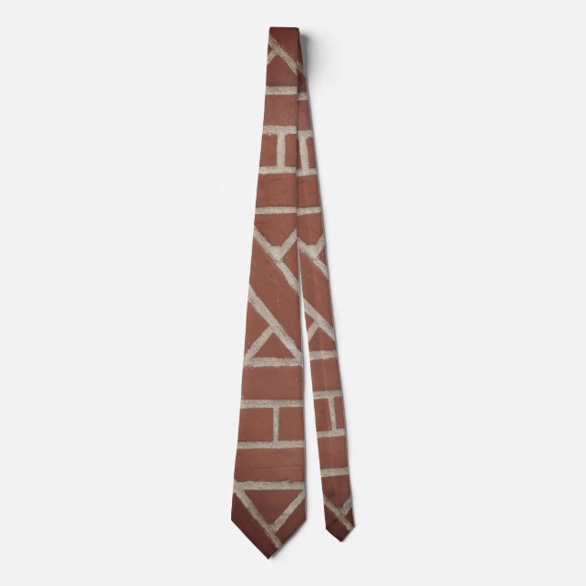 Stylish Red Brick Wall Pattern Design Tie (Front)