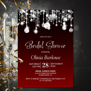 Stylish Red Bridal Shower Invitation