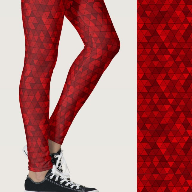 Stylish red geometric modern patterned leggings (Creator Uploaded)