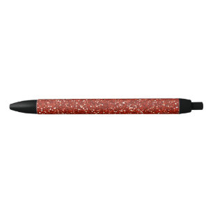 Stylish  Red Glitter Black Ink Pen