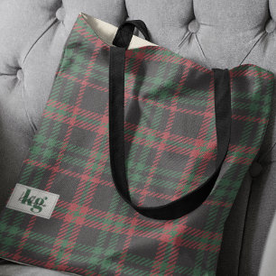 Stylish Red & Green Muted Holiday Colours Plaid Tote Bag