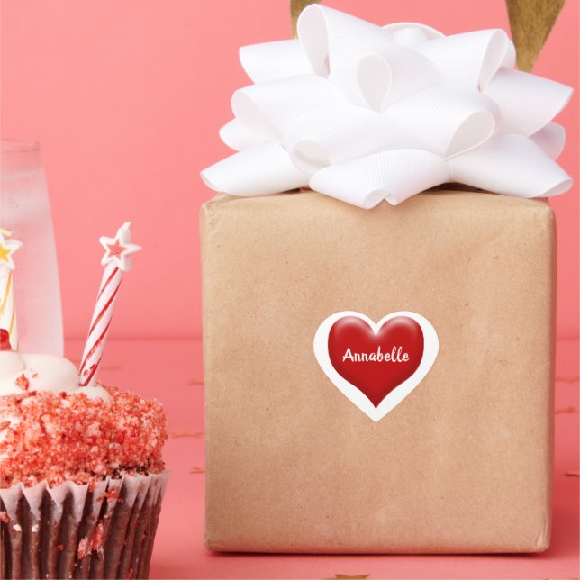 Stylish Red Heart Classic Sticker (Party)