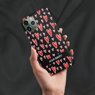 Stylish Red Hearts Valentine's Day Personalised Case-Mate iPhone 14 Case