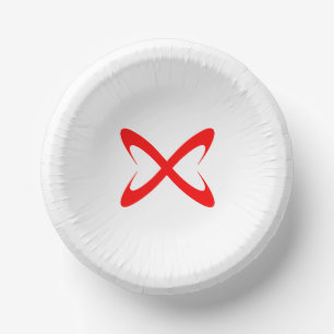 Stylish Red Letter X Monogram Paper Plate