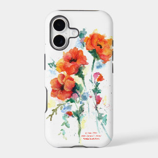 Stylish Red-Orange Poppy Trio Posing