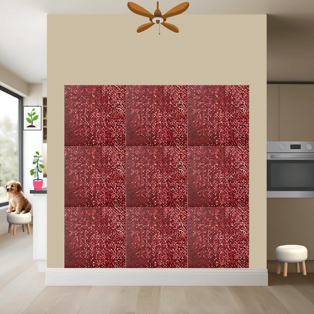 Stylish Red Pink White Black Floor Wall Mural Tile (Creator Uploaded)