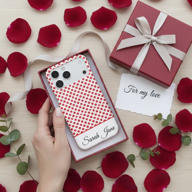 Stylish red polka dots pattern custom aesthetic (Creator Uploaded)
