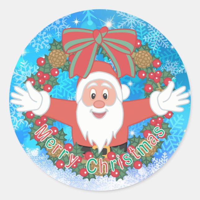 Stylish Red White Pastel   Classic Round Sticker (Front)