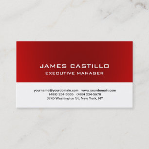 Stylish Red White Unique Modern Professional Business Card