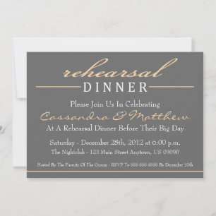 Stylish Rehearsal Dinner Party Invitation (Orange)