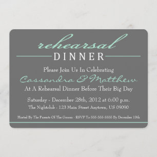 Stylish Rehearsal Dinner Party Invitations (Green)