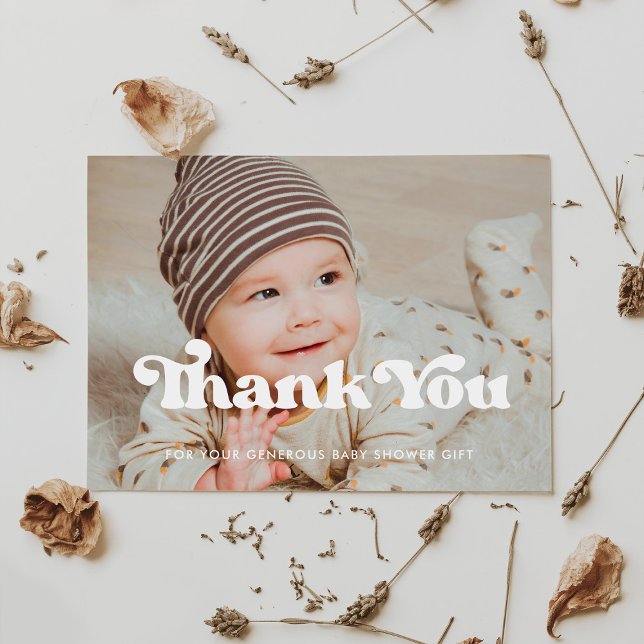 Stylish retro Baby shower thank you Postcard (Creator Uploaded)