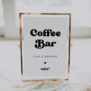 Stylish retro black & white Coffee Bar sign