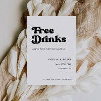 Stylish retro black & white Free drinks