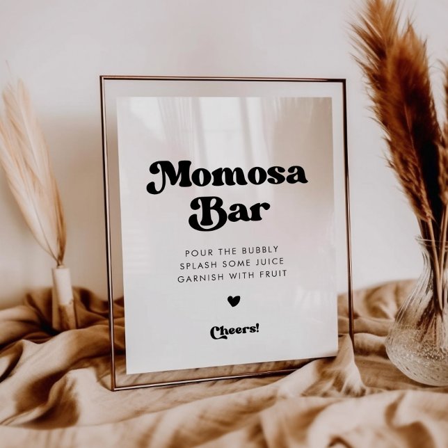 Stylish retro black & white Momosa bar sign (Creator Uploaded)