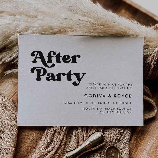 Stylish retro black & white Wedding After party Invitation (Creator Uploaded)