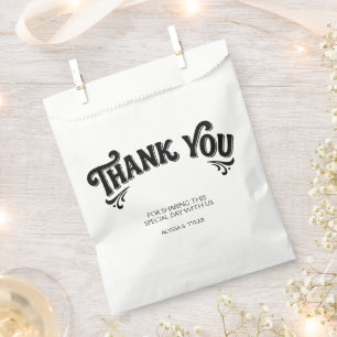 Stylish retro black & white wedding  favour bags