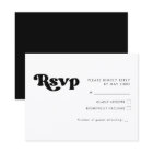 Stylish retro black & white wedding RSVP card