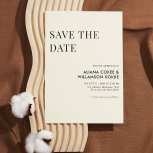 Stylish retro black & white wedding save the date invitation
